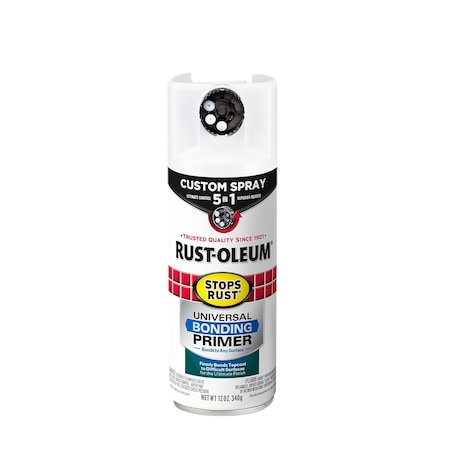 Rust-Oleum Universal Bonding Spray Primer, White, Flat, 12oz 384759